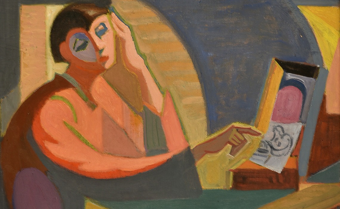 La Femme à la Tour, huile sur toile, André Lhote, 1948.