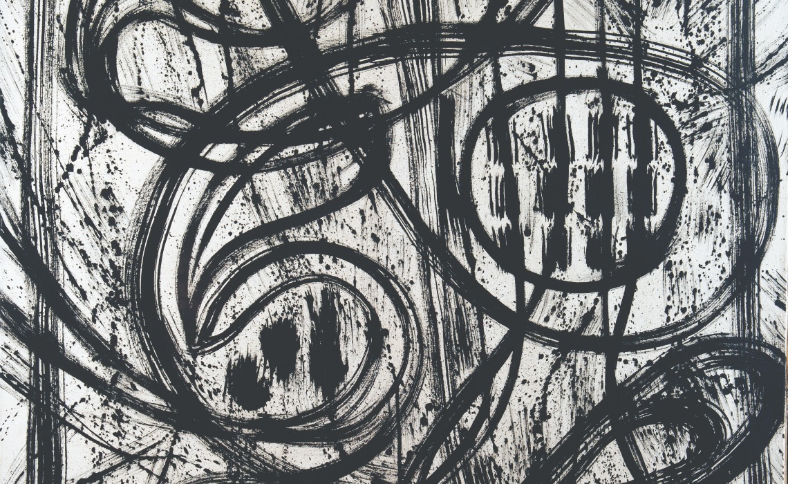 Composition n° 108, huile sur toile de Max Raedecker, 1980. Collection particulière.