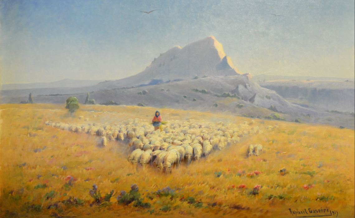 La Sierra de Piñacoba (vieille Castille), huile sur toile de Raphaël Gaspéri, 1913.